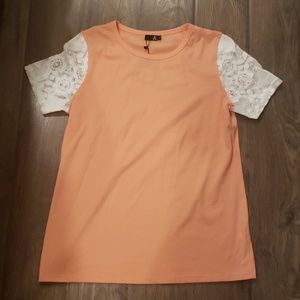 NWT lace sleeve tee